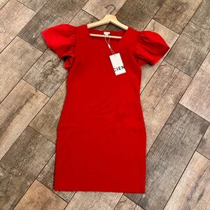 Sexy Valentines Day Red Puff Sleeve Mini Dress